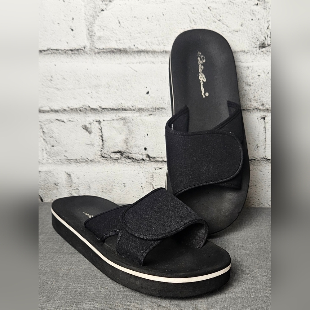 Eddie Bauer Black Slide Sandals Comfort Beach Casual Womens Size 8